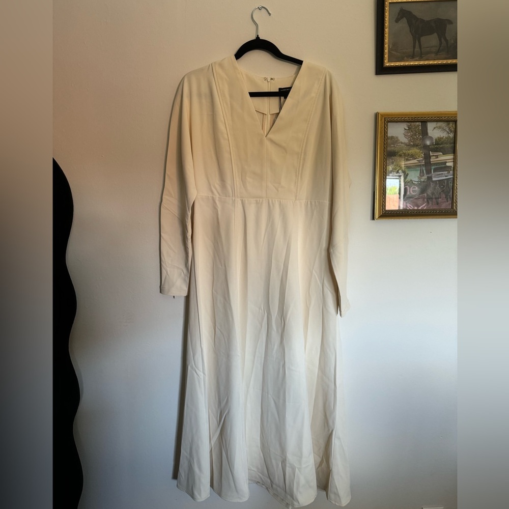 Cream Karen Millen long sleeve dress size 12